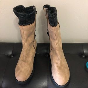 Faux suede ankle boots